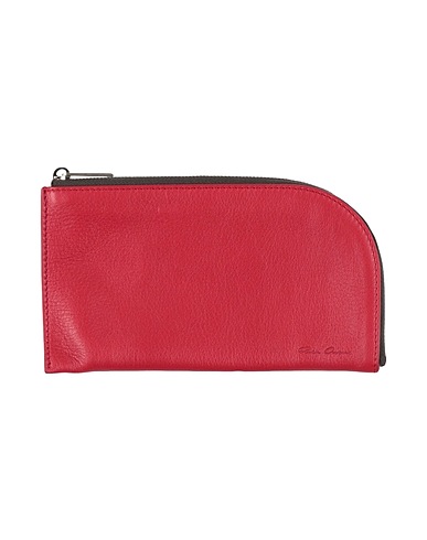 RICK OWENS Pouch Brick red 100% Bovine leather