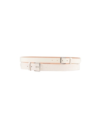 MCQUEEN High-waist belt White Soft Leather