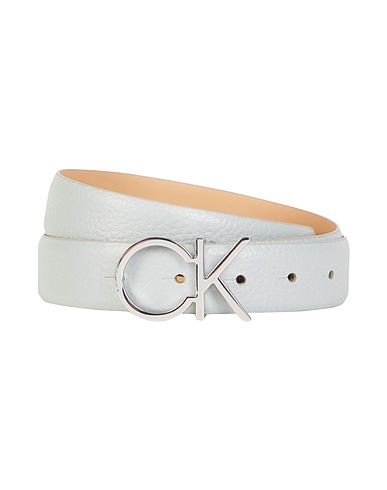 CALVIN KLEIN Regular belt Sky blue Bovine leather