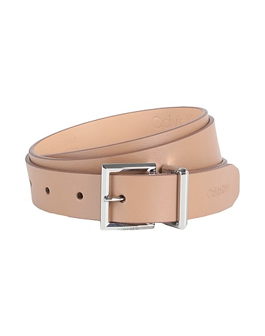 CALVIN KLEIN Regular belt Light brown 100% Bovine leather