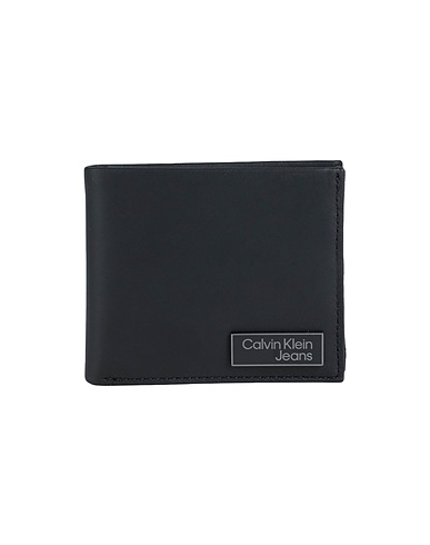 CALVIN KLEIN JEANS Brieftasche Schwarz Rindsleder
