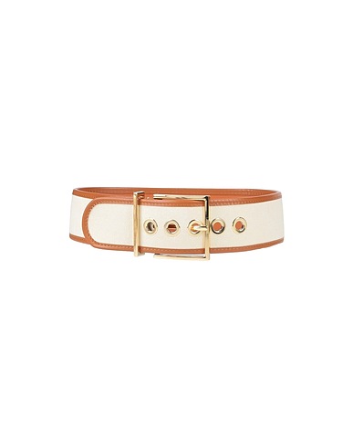 SANDRO High-waist belt Ivory Soft Leather, Textile fibres