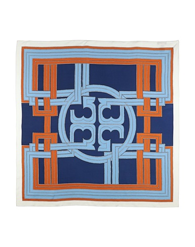 TORY BURCH Scarves and foulards Blue 100% Silk