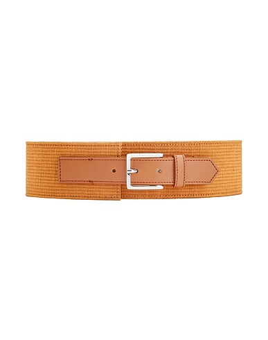 8 by YOOX High-waist belt Camel 53% Cotton, 47% Polyester