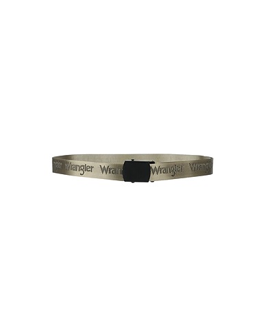 WRANGLER Fabric belt Military green 91% Polyamide, 9% Polyester