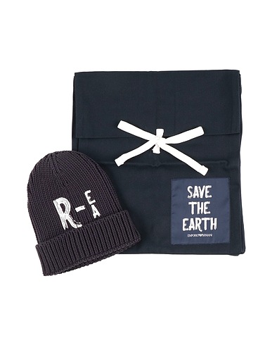 EMPORIO ARMANI Hat Midnight blue 55% Cotton, 45% Polyamide