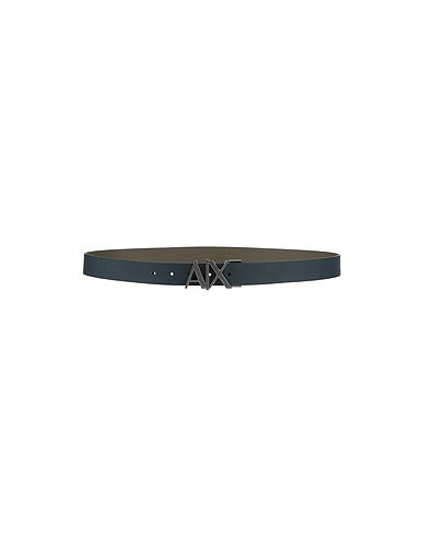 ARMANI EXCHANGE Leather belt Midnight blue 100% Bovine leather, Polyurethane coated