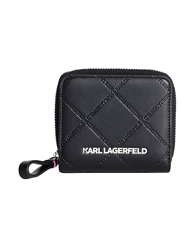KARL LAGERFELD Wallet K/SKUARE EMBOSSED SM ZIP WLT
 Black 100% Polyurethane