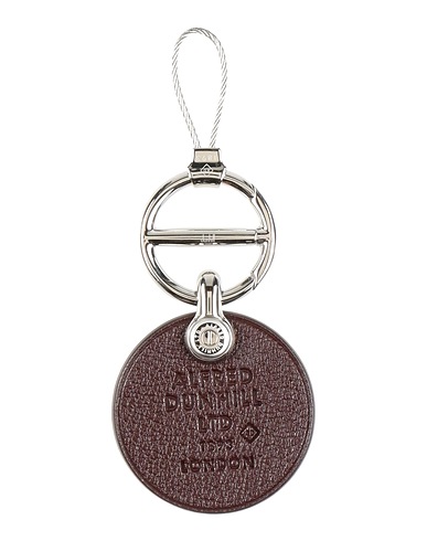 DUNHILL Key ring Dark brown Soft Leather, Metal
