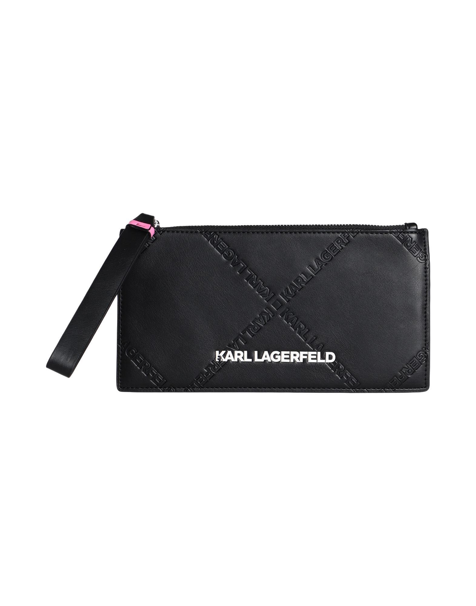 KARL LAGERFELD K/SADDLE CROC SM WLT | Black Women's Wallet