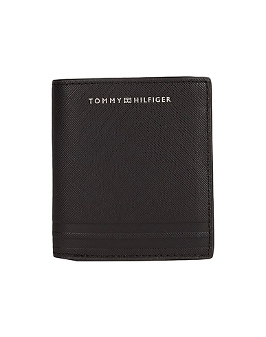 TOMMY HILFIGER Brieftasche Schwarz 100% Rindsleder