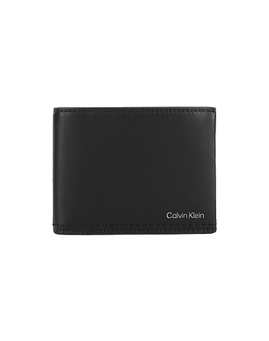 CALVIN KLEIN Wallet Black 100% Cowhide