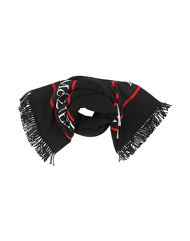 MCQUEEN Scarves and foulards Black 85% Wool, 15% Cashmere