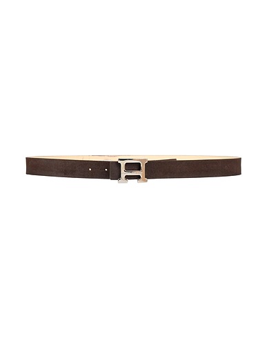 GREY DANIELE ALESSANDRINI Leather belt Dark brown Soft Leather