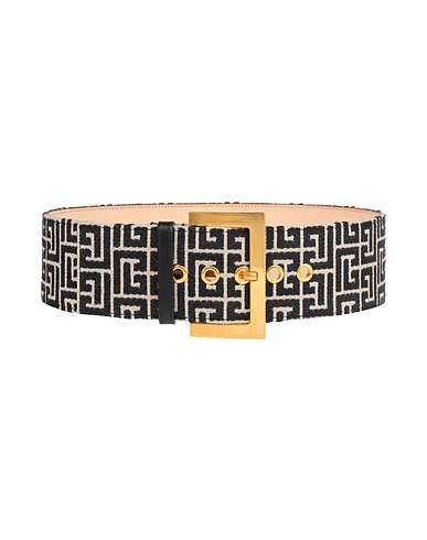 BALMAIN High-waist belt Ivory 84% Cotton, 16% Polyester, Calfskin