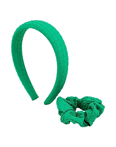 8 by YOOX Hair accessory HEADBAND & SCRUNCHIE SET
 Green 40% Polyester, 30% Plastic, 30% Synthetic fibers
