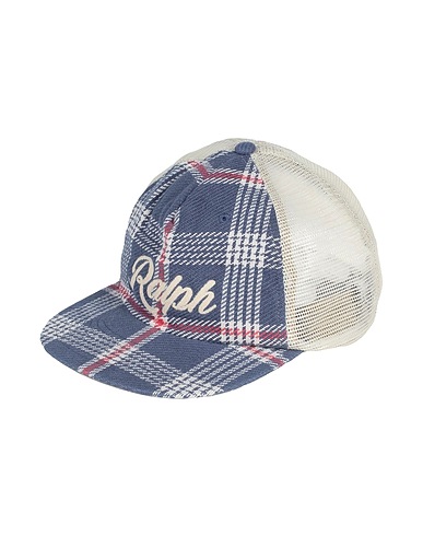 POLO RALPH LAUREN Hat EMBROIDERED PLAID TRUCKER CAP
 Beige 100% Cotton, Polyester