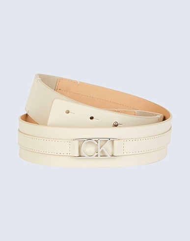CALVIN KLEIN Cinture Panna 100% Pelle di bufalo