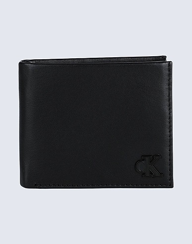 CALVIN KLEIN JEANS Wallet Black 100% Soft Leather