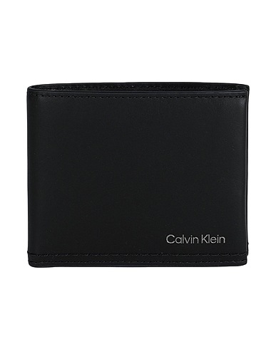 CALVIN KLEIN Wallet Black 100% Soft Leather