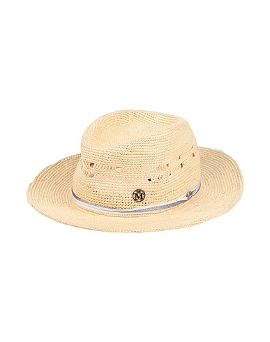 MAISON MICHEL Hat Beige 100% Straw, Viscose, Cotton