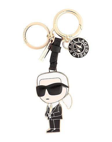 KARL LAGERFELD Key ring K/IKONIK 2.0 KARL CHARM KEYCH
 Gold 90% Zinc alloy, 10% Bovine leather