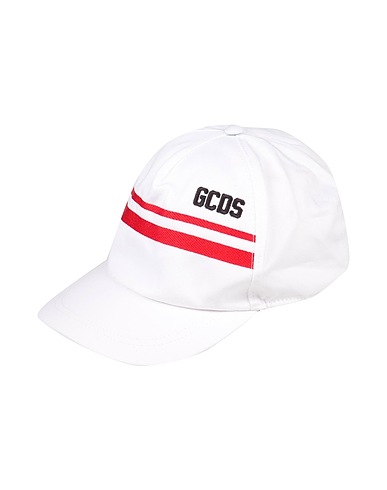 GCDS MINI Hat White 100% Cotton, Polyester