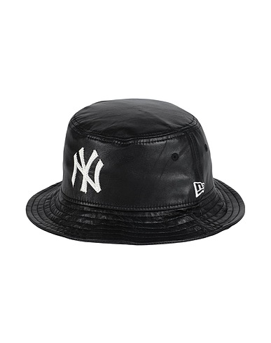 NEW ERA Hat MLB LEATHER BUCKET NEYYAN  
 Black 100% Leather