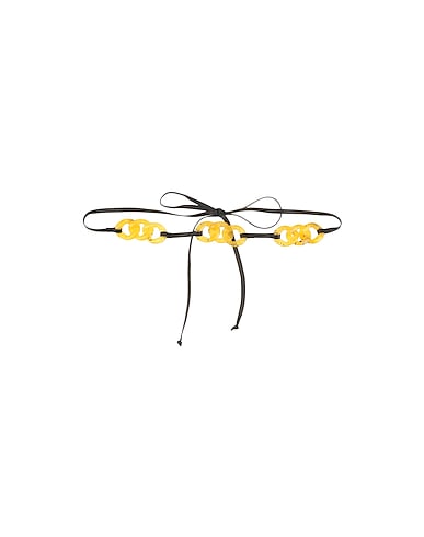 BLOUSON Regular belt Yellow Soft Leather, Plastic