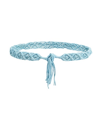 8 by YOOX Belts ORGANIC COTTON MACRAME' BELT
 Sky blue 100% Recycled cotton