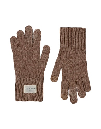 RAG & BONE Gloves Light brown 100% Wool, Metallic fiber
