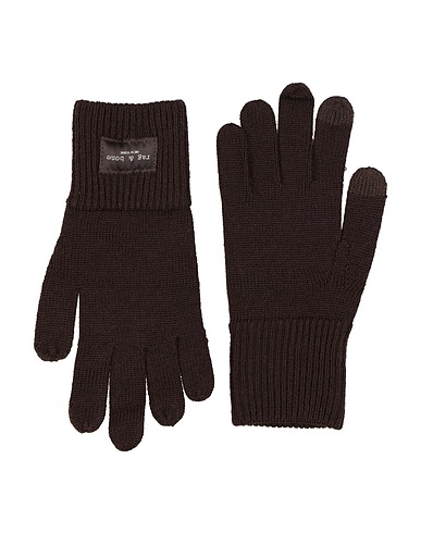 RAG & BONE Gloves Chocolate brown 100% Wool, Metallic fiber