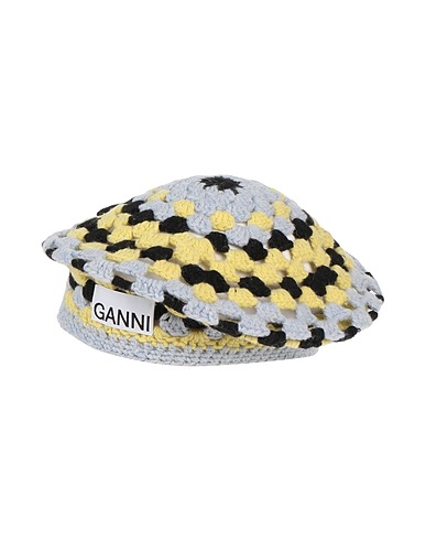 GANNI Hat Yellow 60% Recycled wool, 18% Polyamide, 10% Wool, 7% Recycled polyamide, 5% Other Fibres