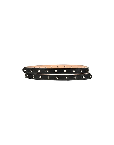 MCQUEEN Thin belt Black Soft Leather