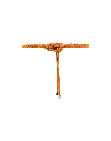 FEDERICA TOSI Thin belt Tan Textile fibres