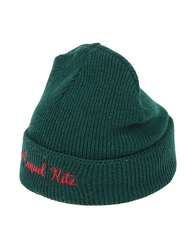 MANUEL RITZ Hat Dark green 70% Wool, 25% Nylon, 5% Other Fibres