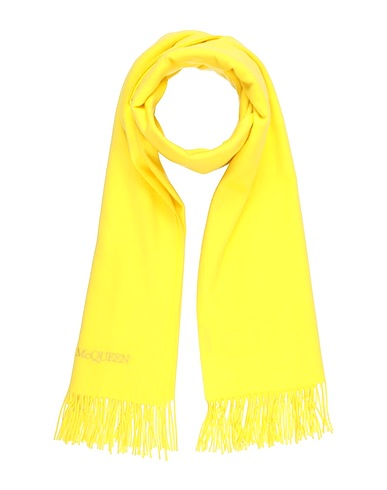 MCQUEEN Scarves and foulards Yellow 100% Cashmere