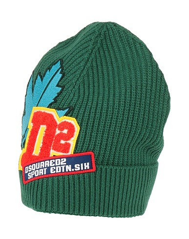 DSQUARED2 Hat Green 55% Wool, 45% Cotton, Polyester