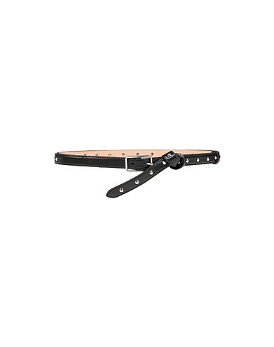 MCQUEEN Thin belt Black Calfskin