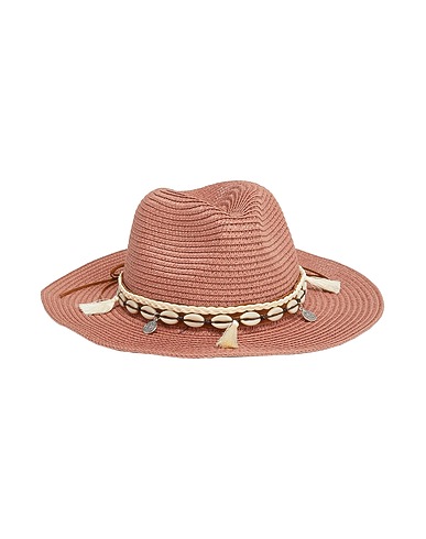 8 by YOOX Hat EMBELLISHED STRAW SUN HAT Antique rose 80% Paper Yarn, 10% Shell, 10% Leather