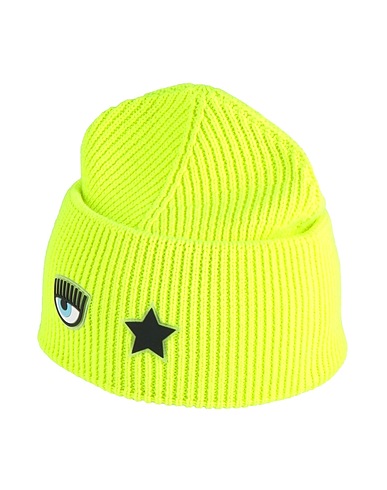 CHIARA FERRAGNI Cappello Verde lime 50% Lana, 50% Acrilico