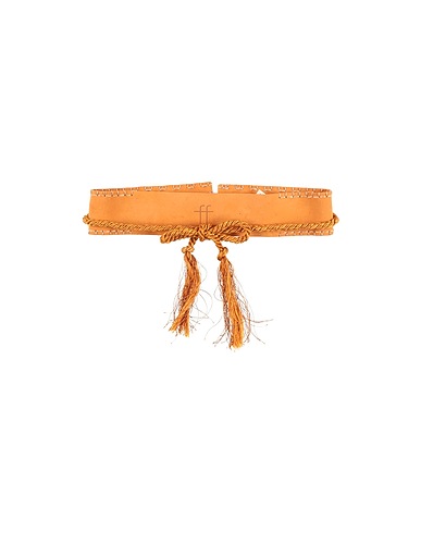 FORTE_FORTE High-waist belt Apricot 100% Leather, Acetate, Cotton