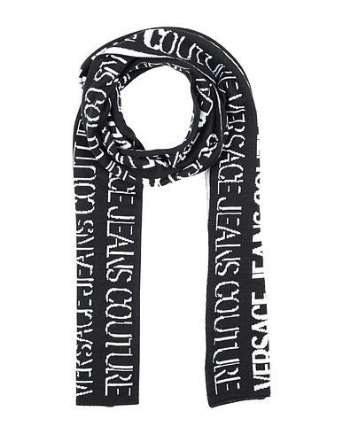 VERSACE JEANS COUTURE Scarves and foulards Black 50% Acrylic, 50% Wool
