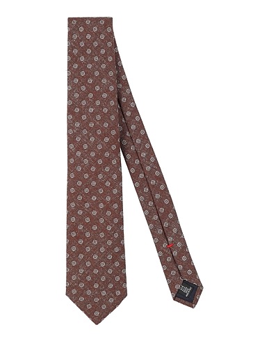 FIORIO Ties and bow ties Brown 100% Silk