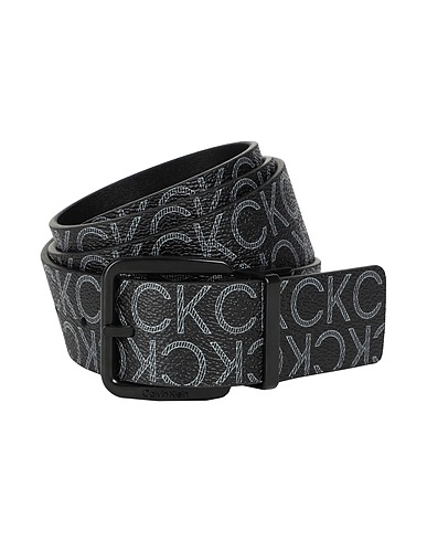CALVIN KLEIN Ledergürtel Schwarz 100% Rindsleder, Recyceltes Polyester, Polyurethan