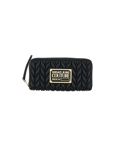 VERSACE JEANS COUTURE Brieftasche Schwarz 100% Polyester, Poliurethan-Harz