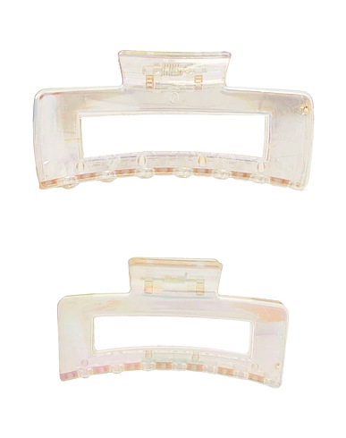 8 by YOOX Hair accessory TRANSPARENT BIG HAIRCLIP SET
 Transparent 100% Plastic