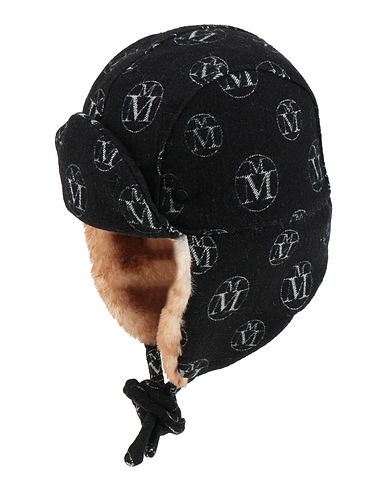 MAISON MICHEL Cappello Nero 75% Cotone, 25% Lana, Poliestere