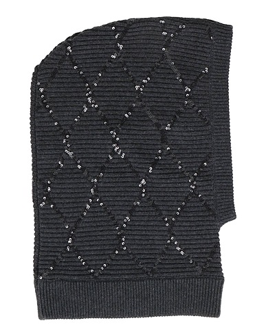 BRUNELLO CUCINELLI Hat Charcoal 100% Cashmere, Polyester