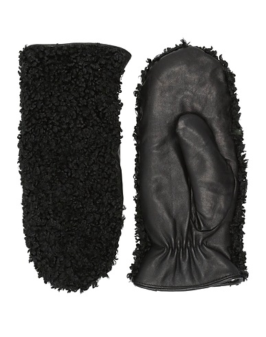 MARKBERG Gloves Black 60% Shearling, 40% Recycled polyester